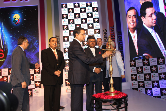 Uday Shankar Mukesh Ambani and Shri Ravishankar Prasad at Ficci Frames 2016